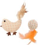 Flamingo Raslende orange fugl og bold